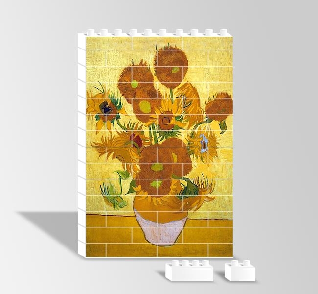 Onbeş Ayçiçekli Vazo Vase with Fifteen Sunflowers Yapboz Resim