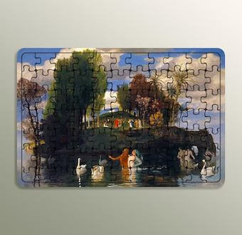 Yaşam Adası - Die Lebensinsel - The Island of Life Ahşap Puzzle