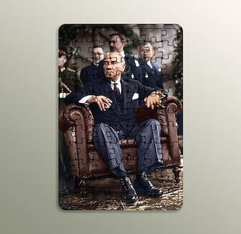 Atatürk - Benim İçin En Büyük Korunma Noktası Milletimin Gönlüdür Ahşap Puzzle