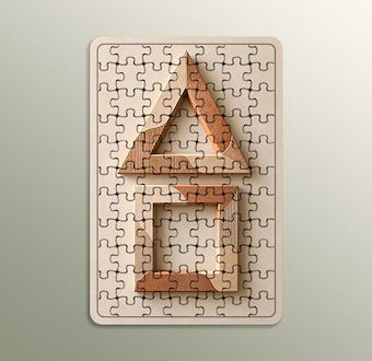 Bej ve Toprak Tonlarında Geometrik Denge Ahşap Puzzle