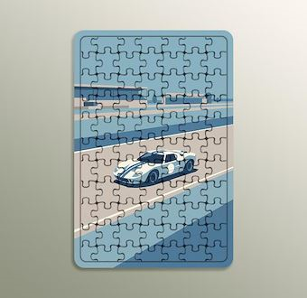 Açık Pist - Minimal Yarış Serisi Ahşap Puzzle