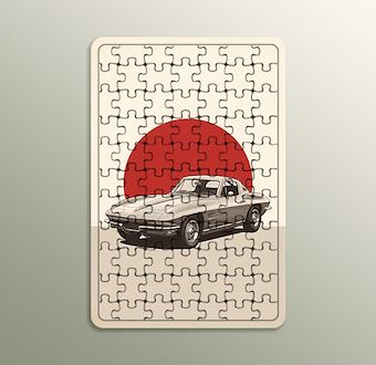 Amerikan Efsanesi - Klasik Spor Otomobil - Nostaljik Otomobil Serisi Ahşap Puzzle