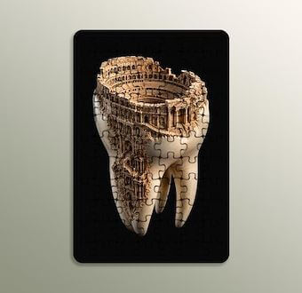 Antik Kolezyum Diş Anatomisi Sanatı Ahşap Puzzle