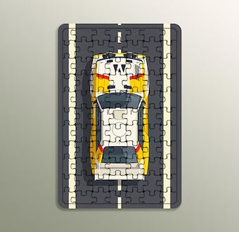 Asfalt Ateşi - Vektör Ralli Serisi Ahşap Puzzle