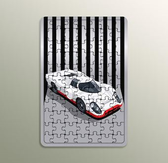 Beyaz Prototip - Grafik Yarış Serisi Ahşap Puzzle