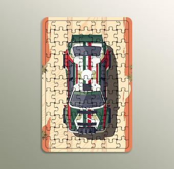 Çöl Bayrağı - Vektör Ralli Serisi Ahşap Puzzle