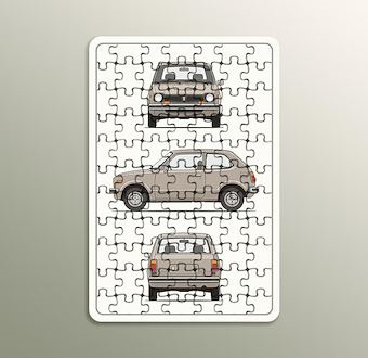 Eski Araç Mekanik Şeması - Teknik Otomobil Çizimleri Serisi Ahşap Puzzle