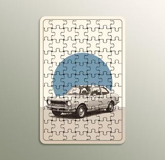 Eski Dönem Araç Estetiği - Nostaljik Otomobil Serisi Ahşap Puzzle