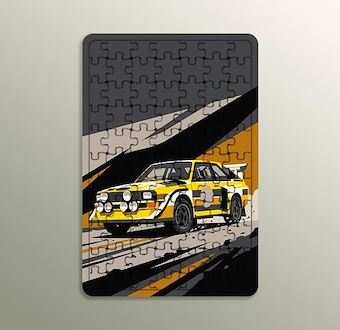 Hareketli Parkur Ralli Otomobili - Sinematik Ralli Serisi Ahşap Puzzle