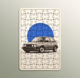 Hot Hatch - Klasik Hatchback Otomobil - Nostaljik Otomobil Serisi Ahşap Puzzle