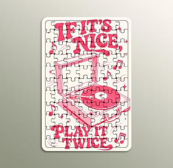 If It's Nice Play It Twice Müzik Ahşap Puzzle