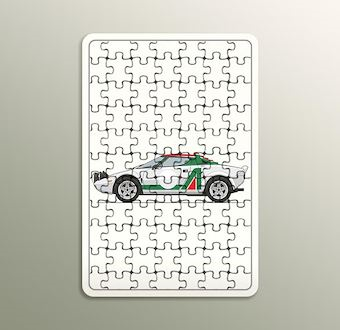 İtalyan Yarış Ruhu - Klasik Yarış Otomobili - Klasik Ralli Serisi Ahşap Puzzle
