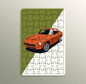 Japon Efsanesi - Klasik Spor Otomobil - Renkli Otomobil Serisi Ahşap Puzzle
