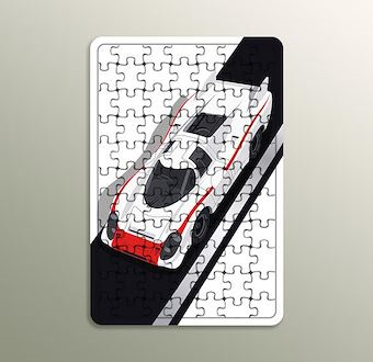 Kırmızı Prototip - Grafik Çizimli Yarış Serisi Ahşap Puzzle