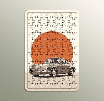 Klasik Araç Geçmişi - Nostaljik Otomobil Serisi Ahşap Puzzle
