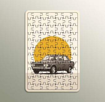 Klasik Otomobil Atmosferi - Nostaljik Otomobil Serisi Ahşap Puzzle