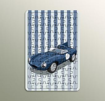 Lacivert Klasik - Grafik Yarış Serisi Ahşap Puzzle