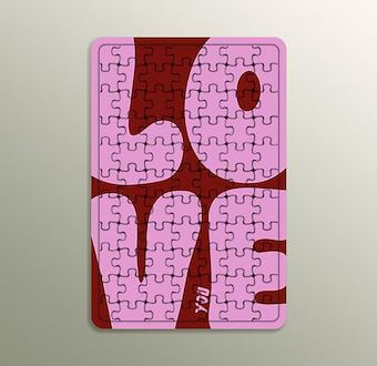 Love Modern Tipografi Dekor Ahşap Puzzle