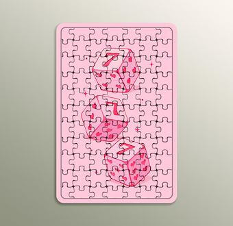 Lucky Dice Pembe Şans Zarı Ahşap Puzzle