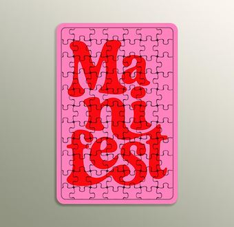 Manifest Pozitif Enerji Tipografi  Ahşap Puzzle