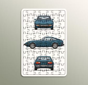 Nostaljik Araç Kesit Çizimi - Teknik Otomobil Çizimleri Serisi Ahşap Puzzle