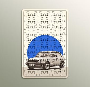 Nostaljik Araç Portresi - Nostaljik Otomobil Serisi Ahşap Puzzle