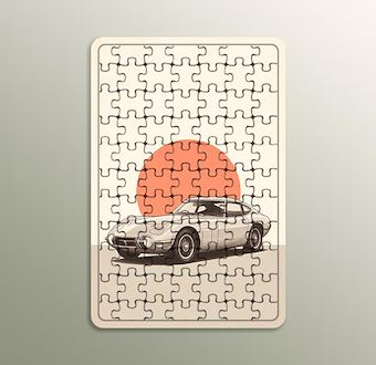 Nostaljik Seyahat Aracı - Nostaljik Otomobil Serisi Ahşap Puzzle