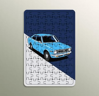 Nostaljik Sürüş Kompozisyonu - Renkli Otomobil Serisi Ahşap Puzzle