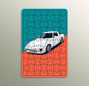 Renk Bloklu Eski Araç - Renkli Otomobil Serisi Ahşap Puzzle