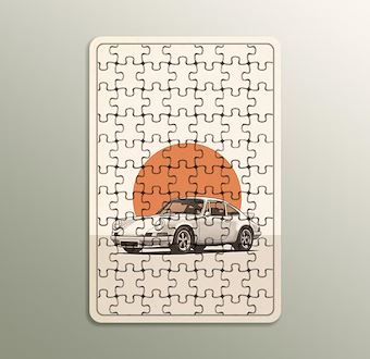 Retro 911 - Klasik Spor Otomobil - Nostaljik Otomobil Serisi Ahşap Puzzle