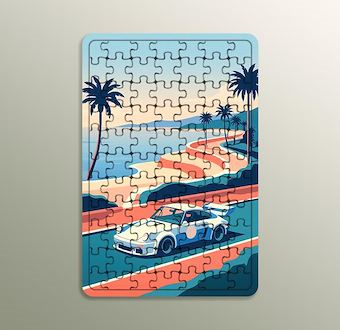 Riviera Yarışı - Minimal Yarış Serisi Ahşap Puzzle