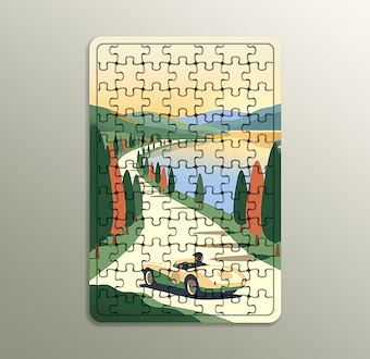 Servili Yol - Minimal Yarış Serisi Ahşap Puzzle