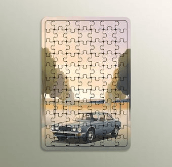 Sisli Göl - Klasik Otomobil - Stilize Otomobil Serisi Ahşap Puzzle