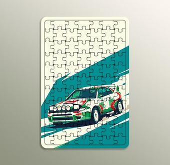 Sisli Parkur Ralli Otomobili - Sinematik Ralli Serisi Ahşap Puzzle