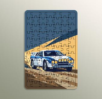 Sürat Anı Ralli Otomobili - Sinematik Ralli Serisi Ahşap Puzzle