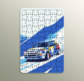 Toprak Pist Ralli Otomobili - Sinematik Ralli Serisi Ahşap Puzzle