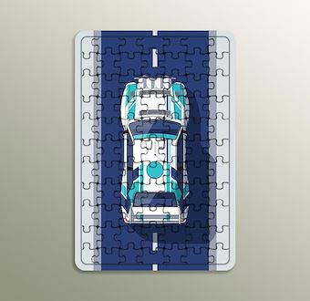 Turkuaz Hat - Vektör Ralli Serisi Ahşap Puzzle