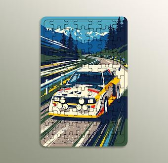 Uçuşan Çakıl Ralli Otomobili - Sinematik Ralli Serisi Ahşap Puzzle