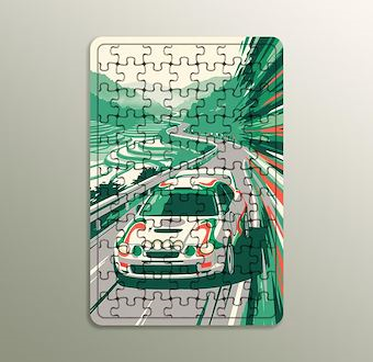 Vadi Virajı - Ralli Otomobili - Sinematik Ralli Serisi Ahşap Puzzle