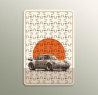 Widebody 911 - Klasik Yarış Otomobili - Nostaljik Otomobil Serisi Ahşap Puzzle
