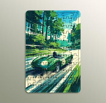 Yeşil Akış - Hızlı Yarış Serisi Ahşap Puzzle