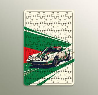 Yol Tozu Ralli Otomobili - Sinematik Ralli Serisi Ahşap Puzzle