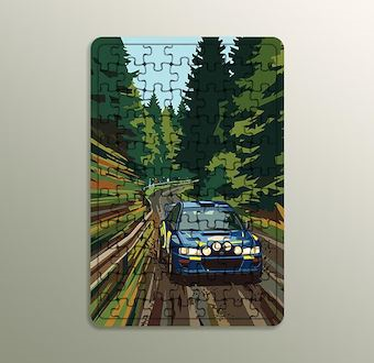 Yüksek Hız Ralli Otomobili - Sinematik Ralli Serisi Ahşap Puzzle