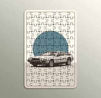 Zamansız Otomobil Manzarası - Nostaljik Otomobil Serisi Ahşap Puzzle