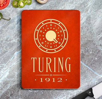 Alan Turing - Yapay Zeka Öncüsü Cam Kesim Tablası