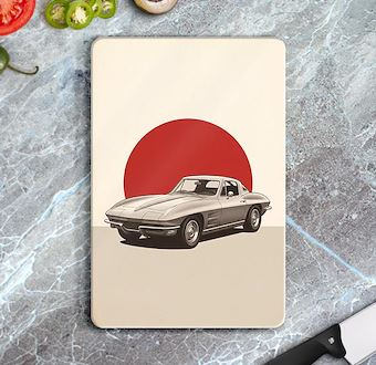 Eski Araç Koleksiyonu - Nostaljik Otomobil Serisi Cam Kesim Tablası