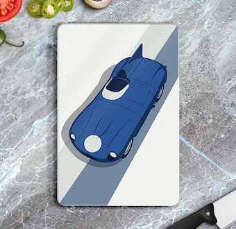 Gece Mavisi Roadster - Grafik Çizimli Yarış Serisi Cam Kesim Tablası