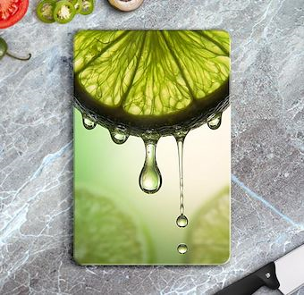 Green Lime - Yeşil Limon Cam Kesim Tablası