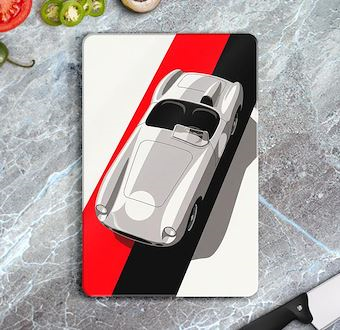 Gümüş Roadster - Grafik Çizimli Yarış Serisi Cam Kesim Tablası