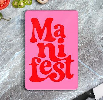 Manifest Pozitif Enerji Tipografi  Cam Kesim Tablası